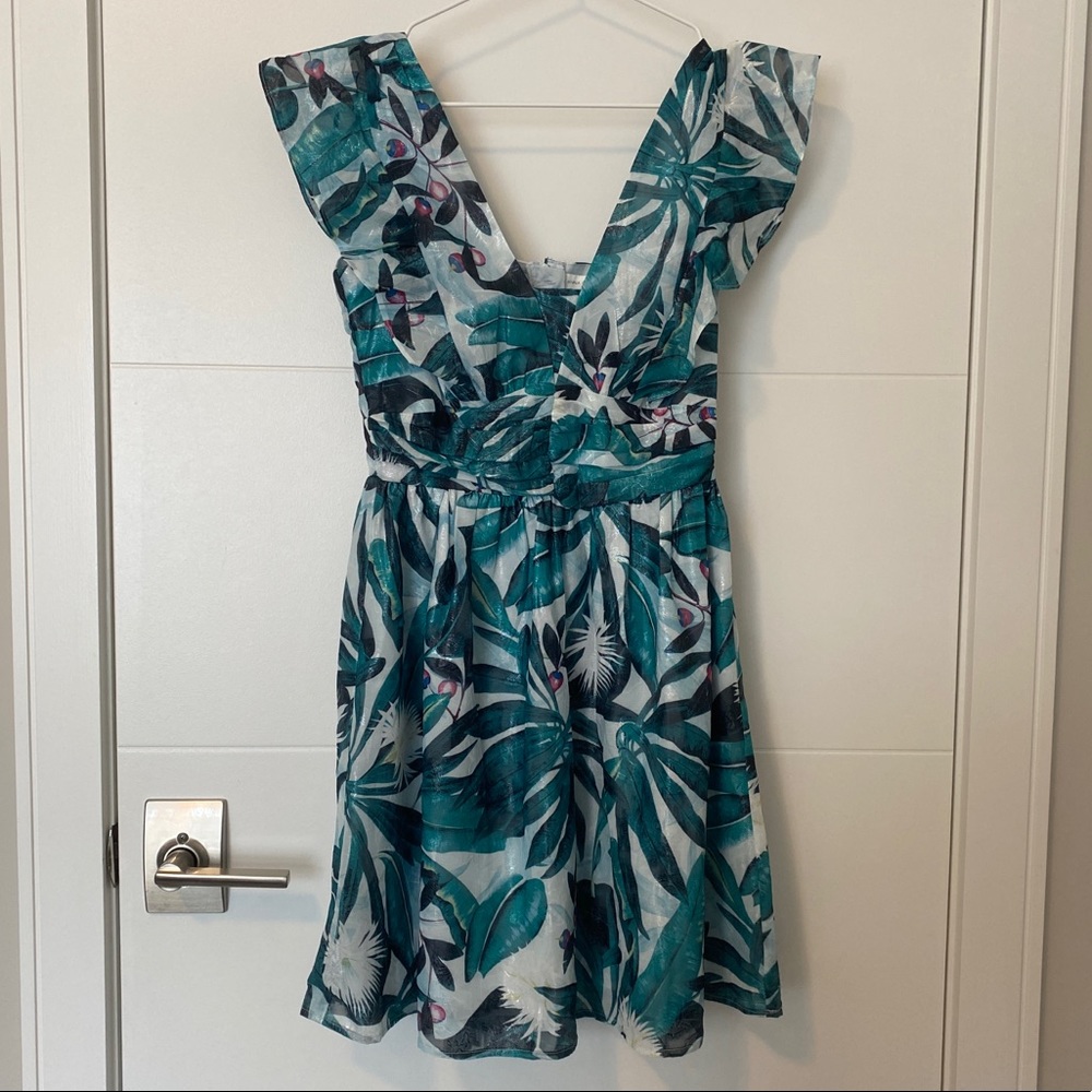 Anna Glover X H&M tropical shimmer mini dress